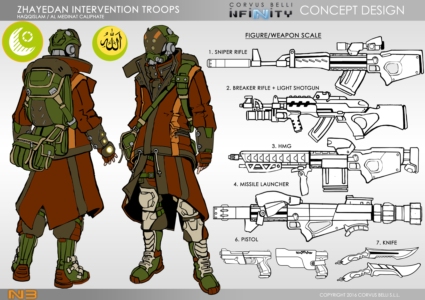 Alternative color scheme for Infinity troops - Haqqislam